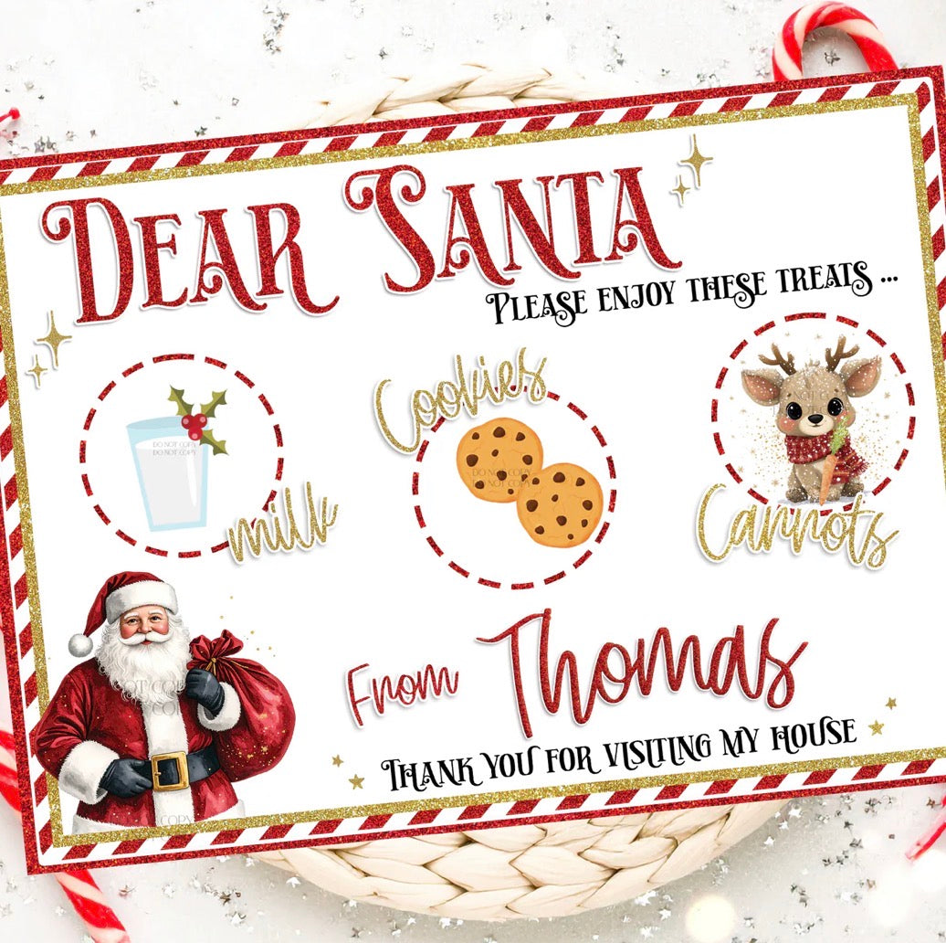 Dear santa personalised placemats