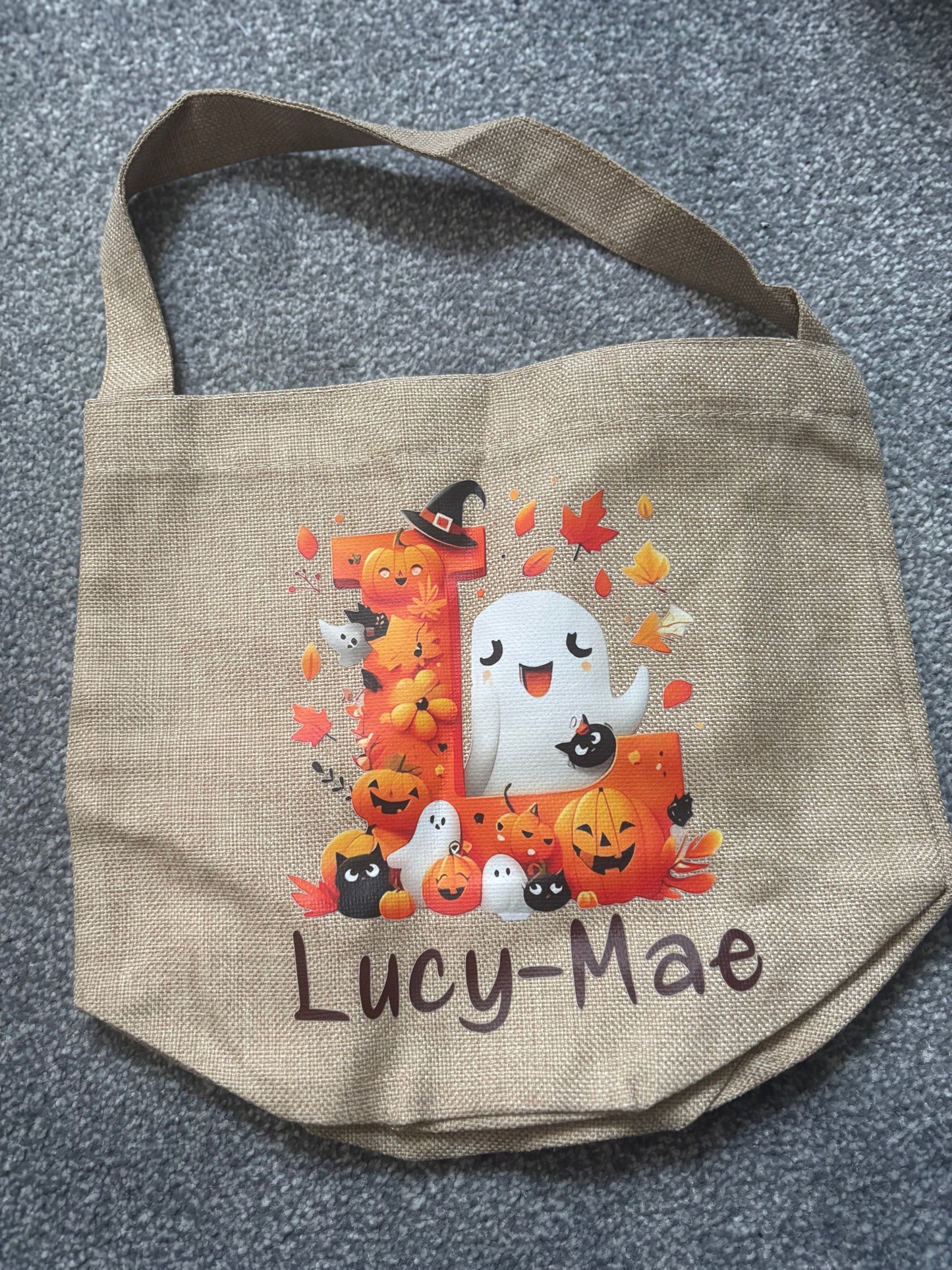 Personalised Halloween Basket bag