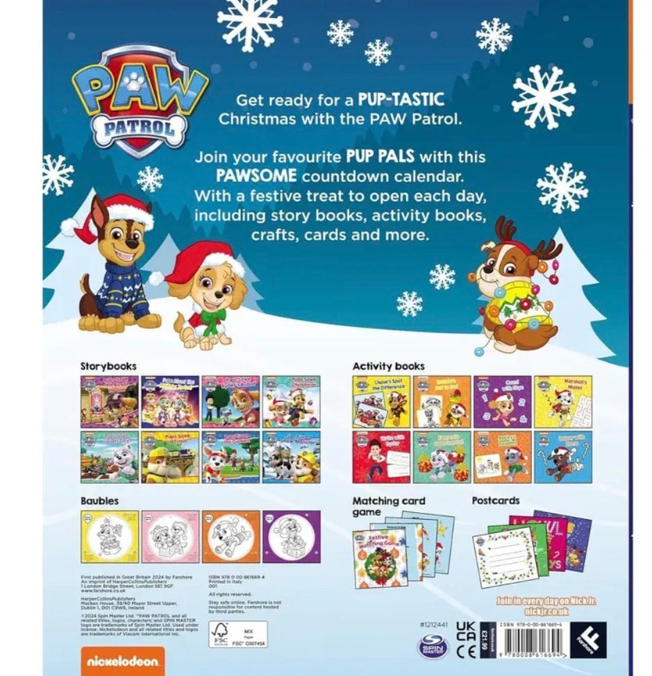 Paw patrol activity advent calendar