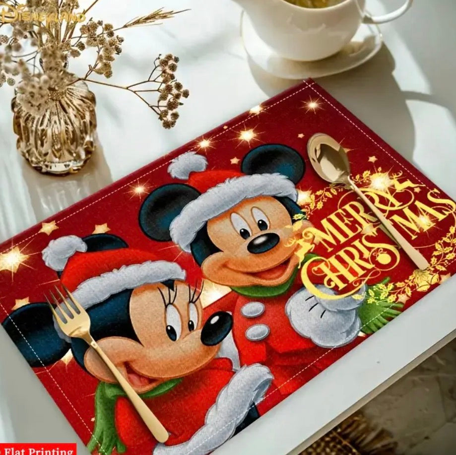 Mickey & Minnie christmas placemats x4