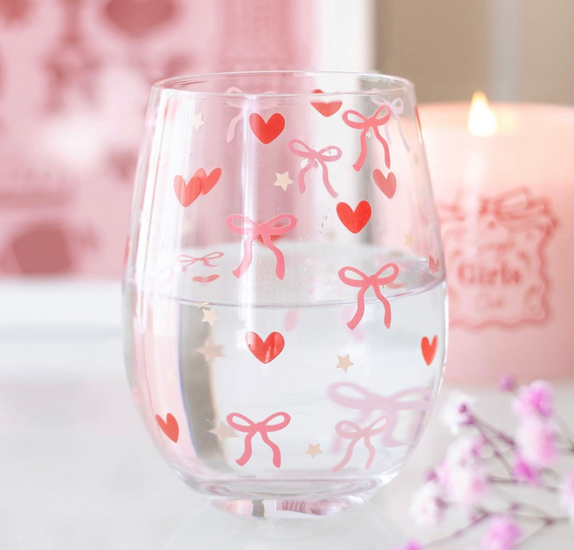Heart & Bow Glass
