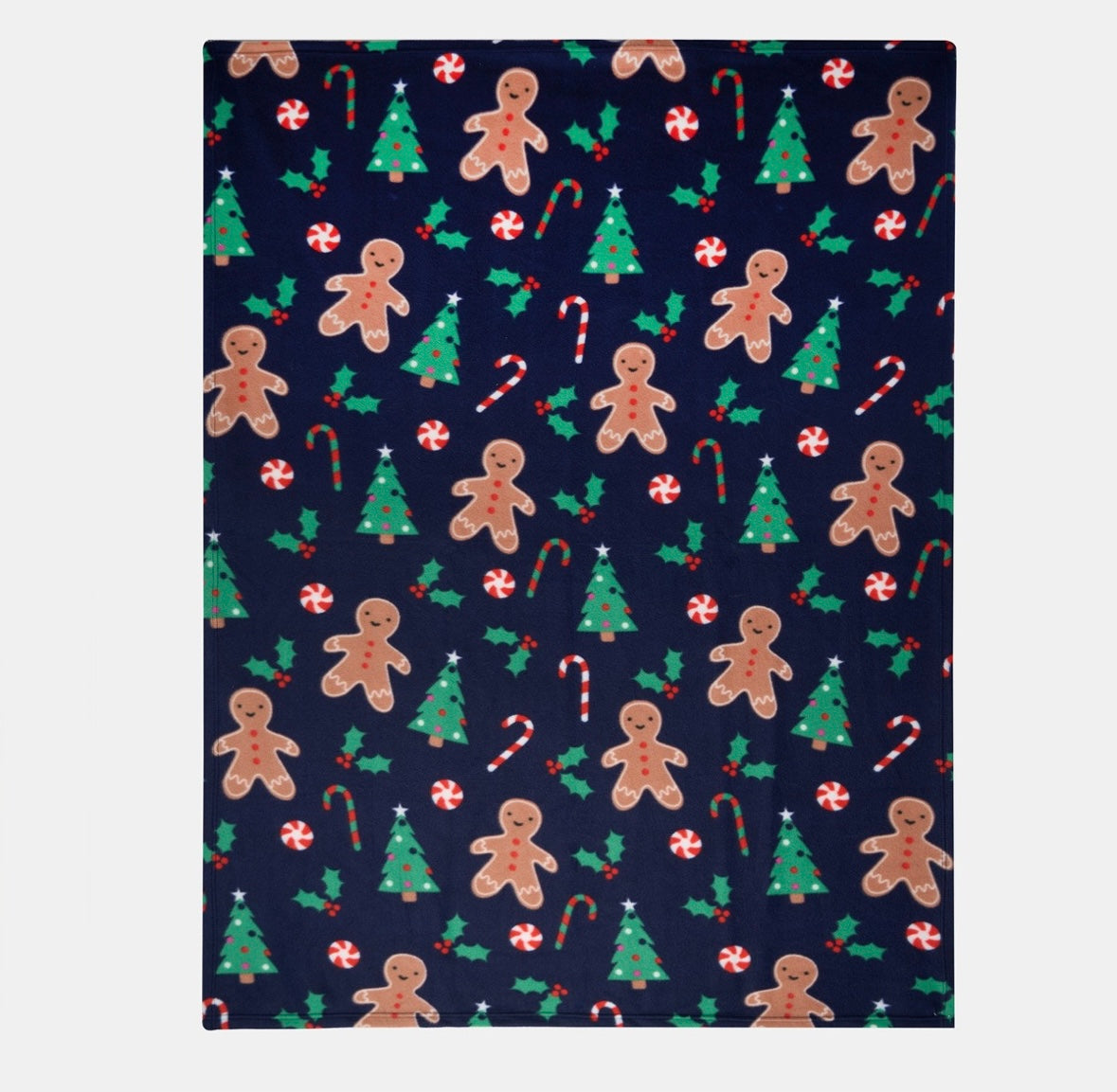 Christmas candy cane & gingerbread throw