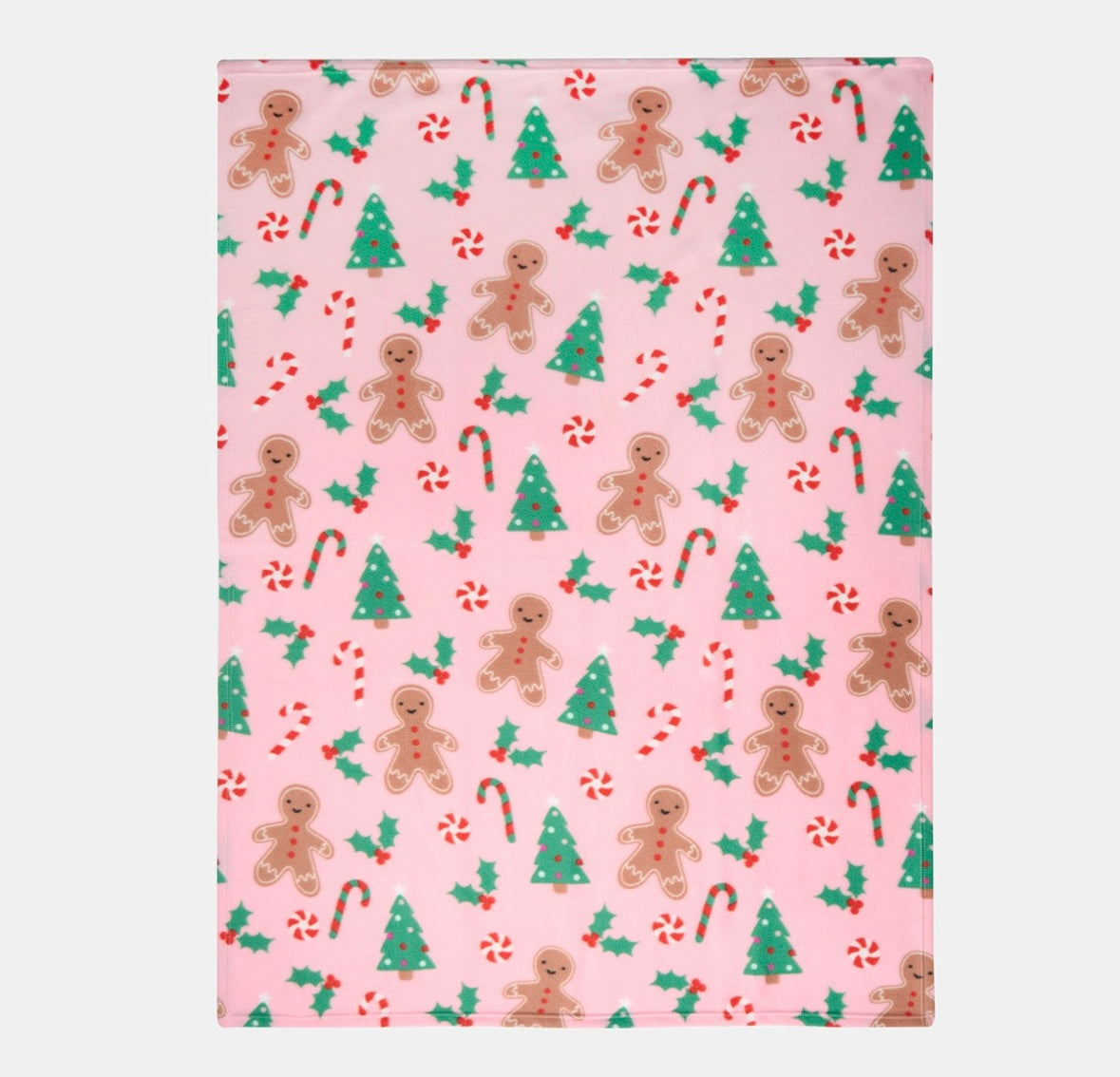 Christmas candy cane & gingerbread throw