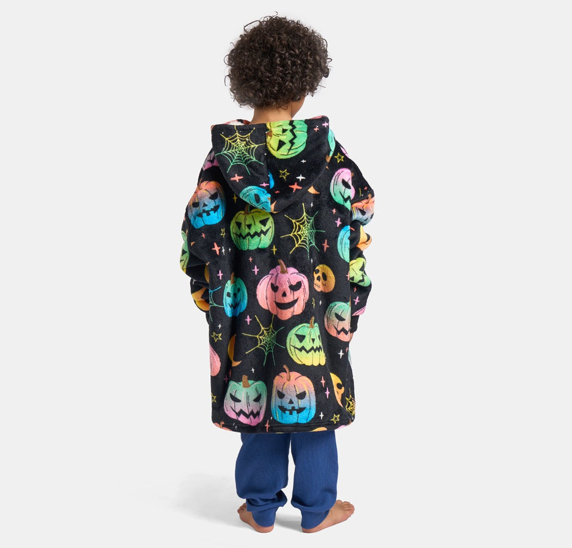 Boys Neon Halloween Hooded Blanket Oodie - One size