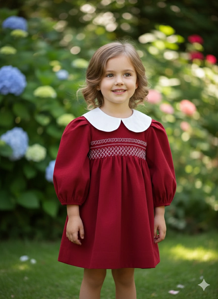 Kids Vibrant Red smock dress