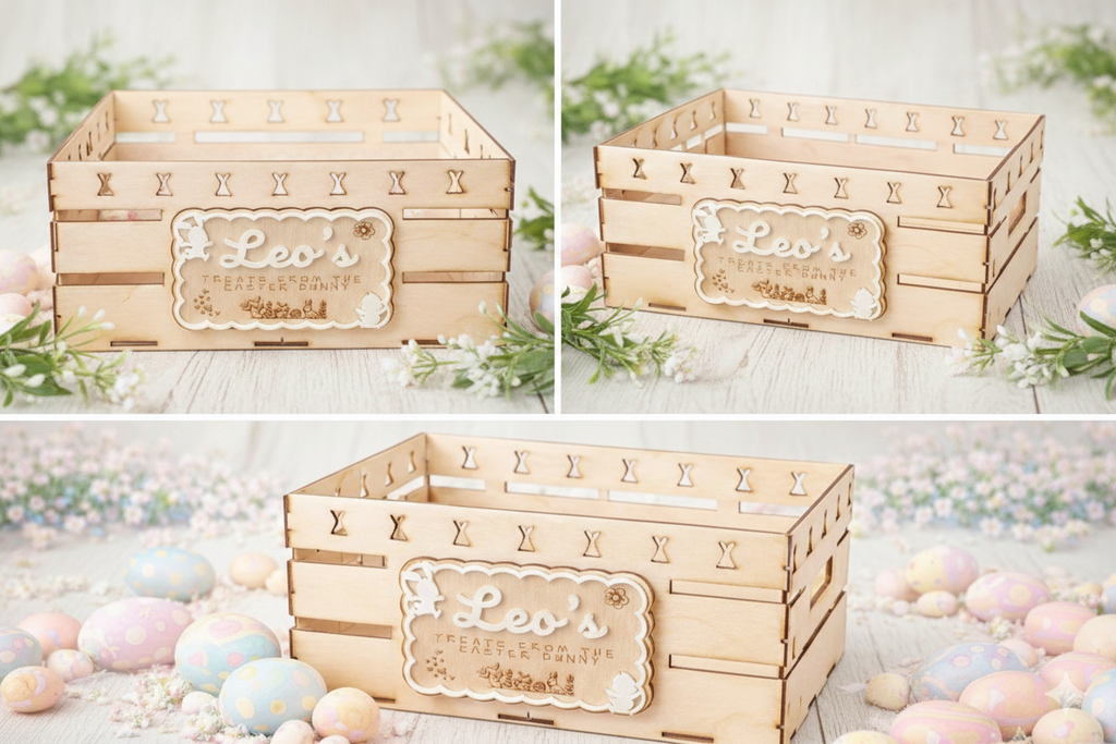 Personalised Wooden Easter Crate