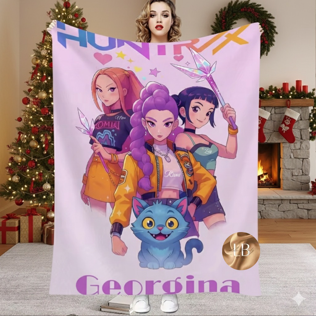 Personalised K-Pop demon hunters blanket throws