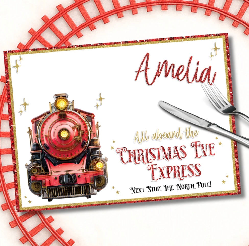 Personalised polar express placemats