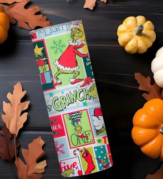 Grinch days of christmas tumbler