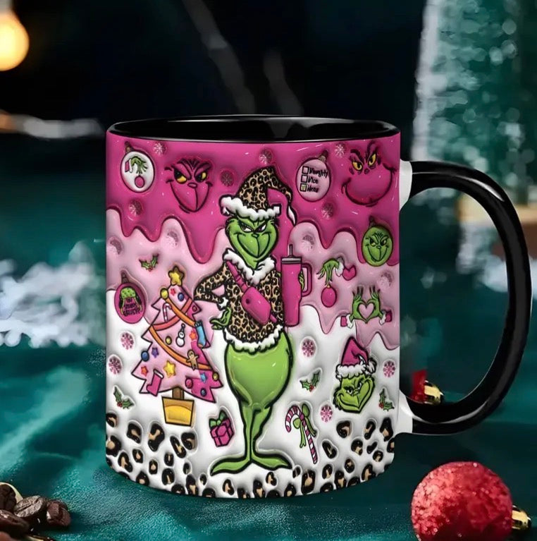 Grinch Christmas tree mug