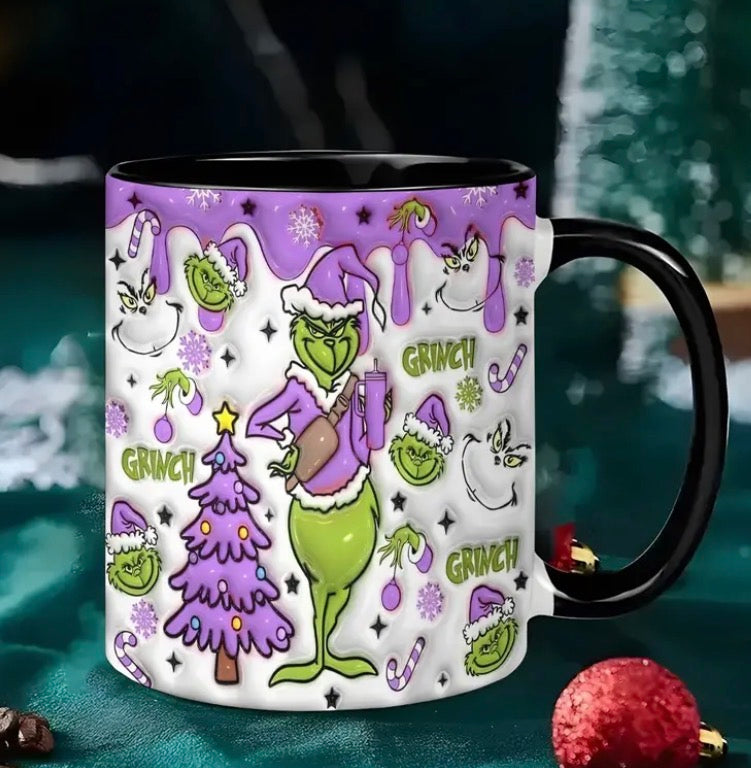 Grinch Christmas tree mug