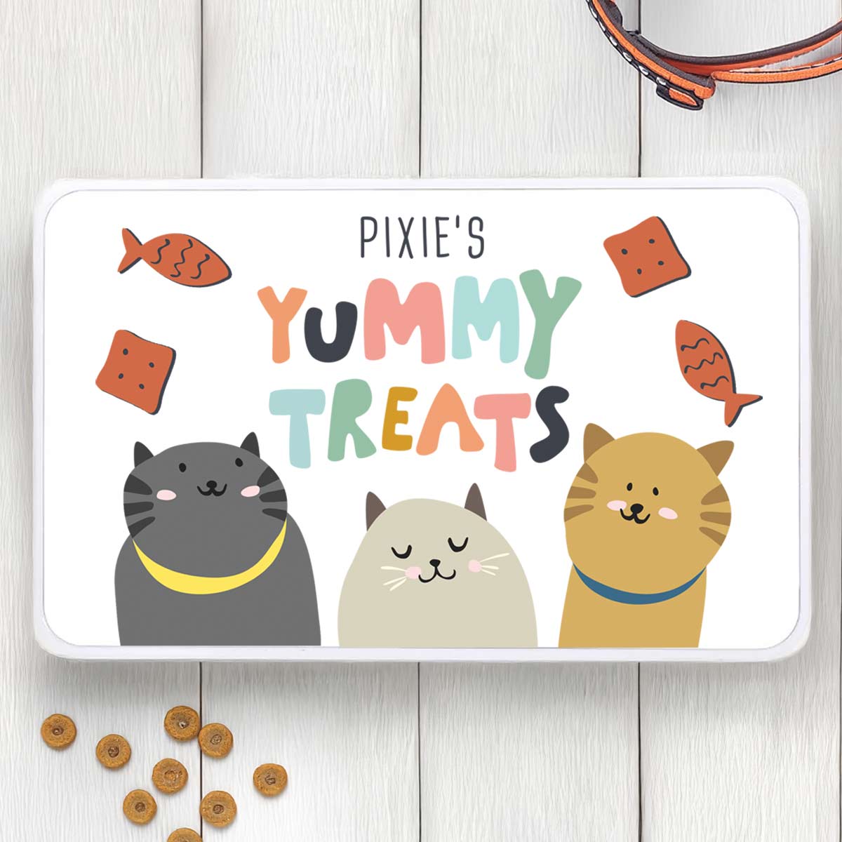 Personalised Cat treats tin