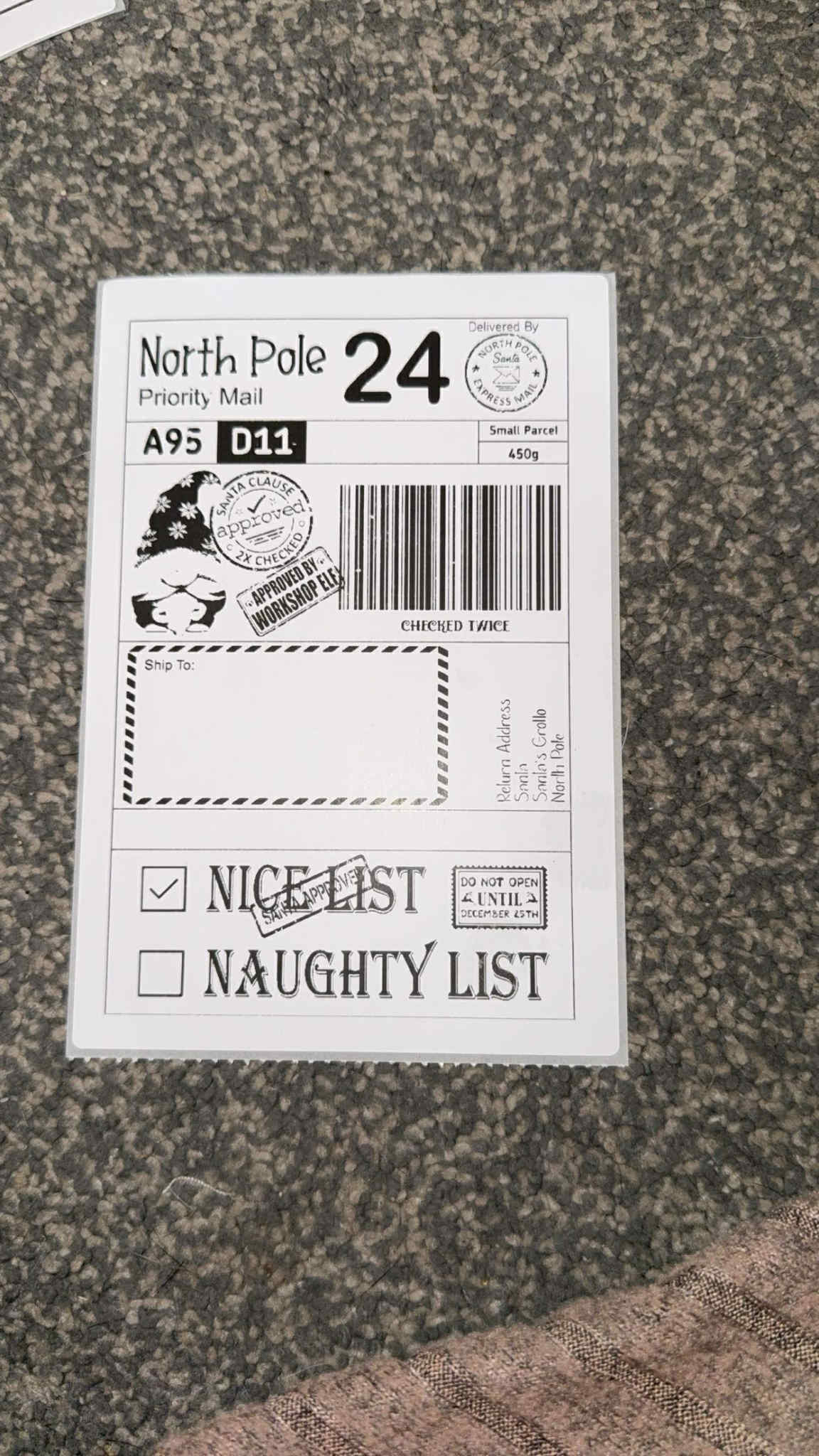 15 personalised north pole labels