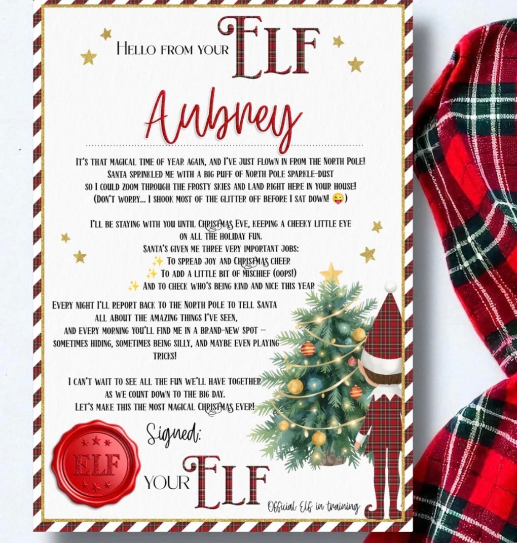 Personalised elf certificate