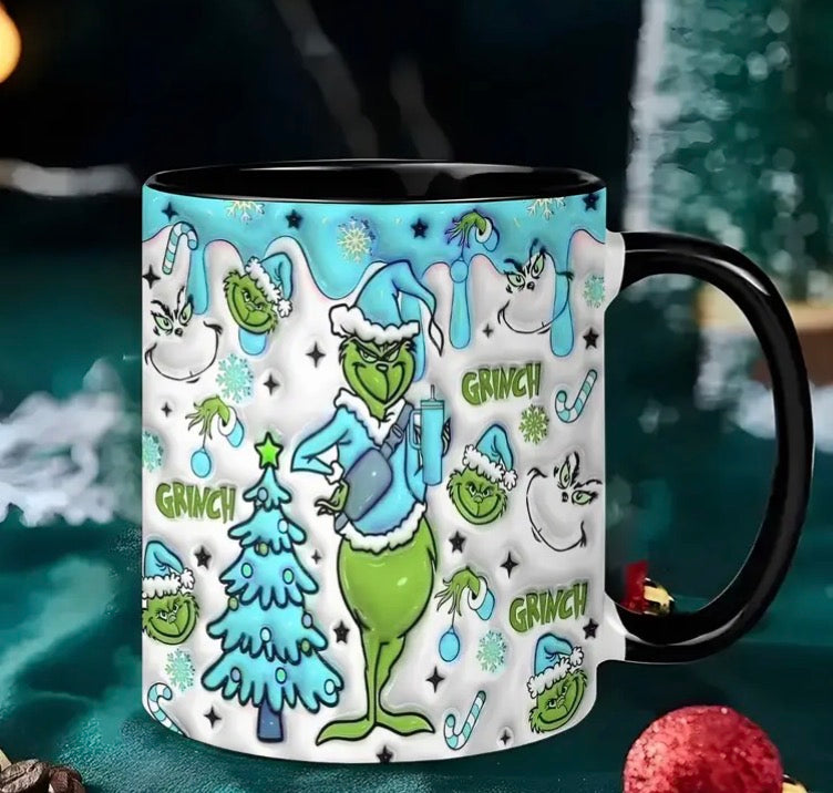 Grinch Christmas tree mug