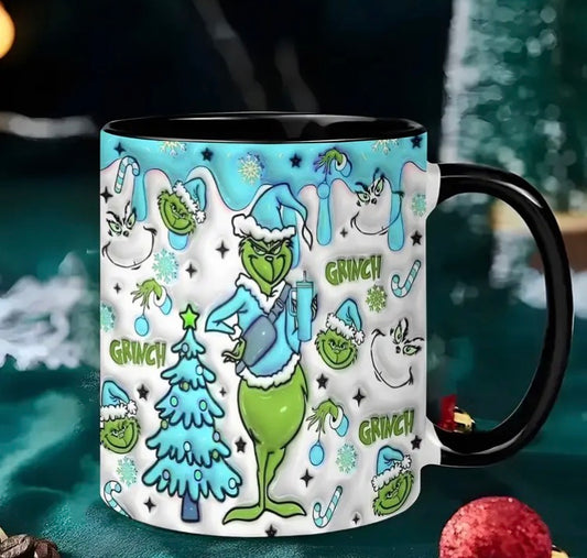 Grinch Christmas tree mug