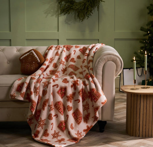 Beige christmas throw