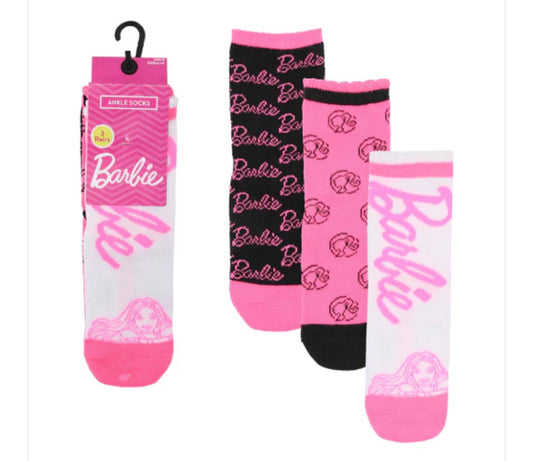 3 pack barbie socks