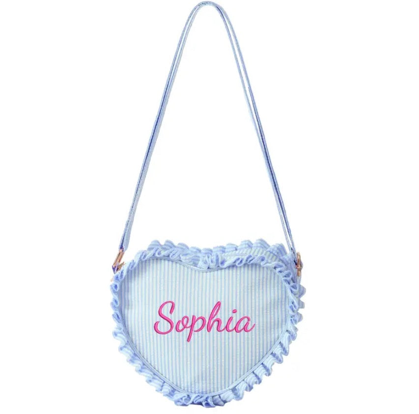 Girls personalised heart bag