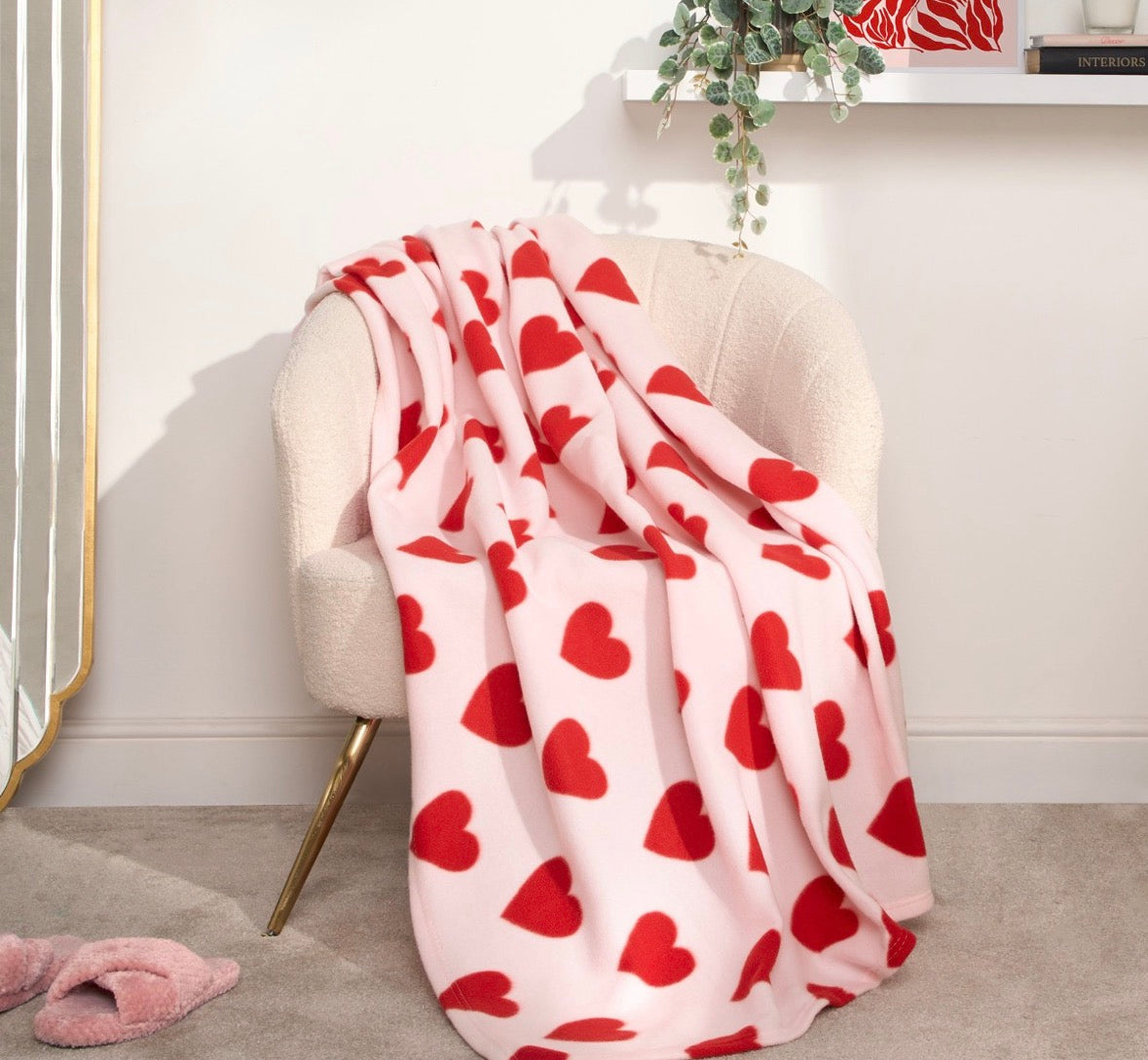 Red Heart Valentine throw