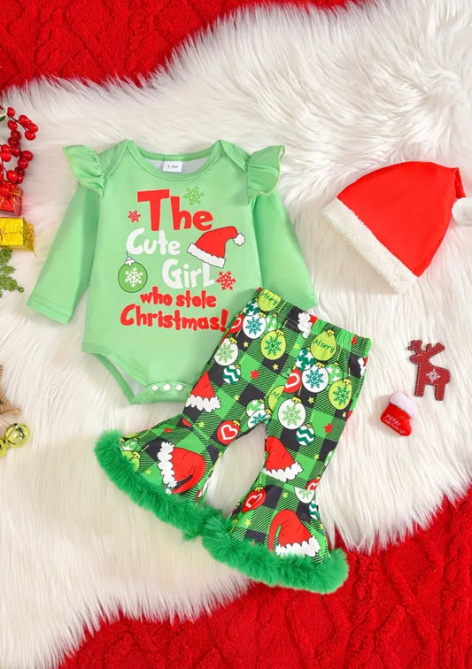 Baby Girls Grinch christmas outfit