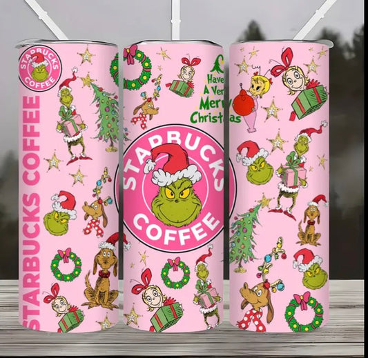 Grinch Starbucks coffee tumbler