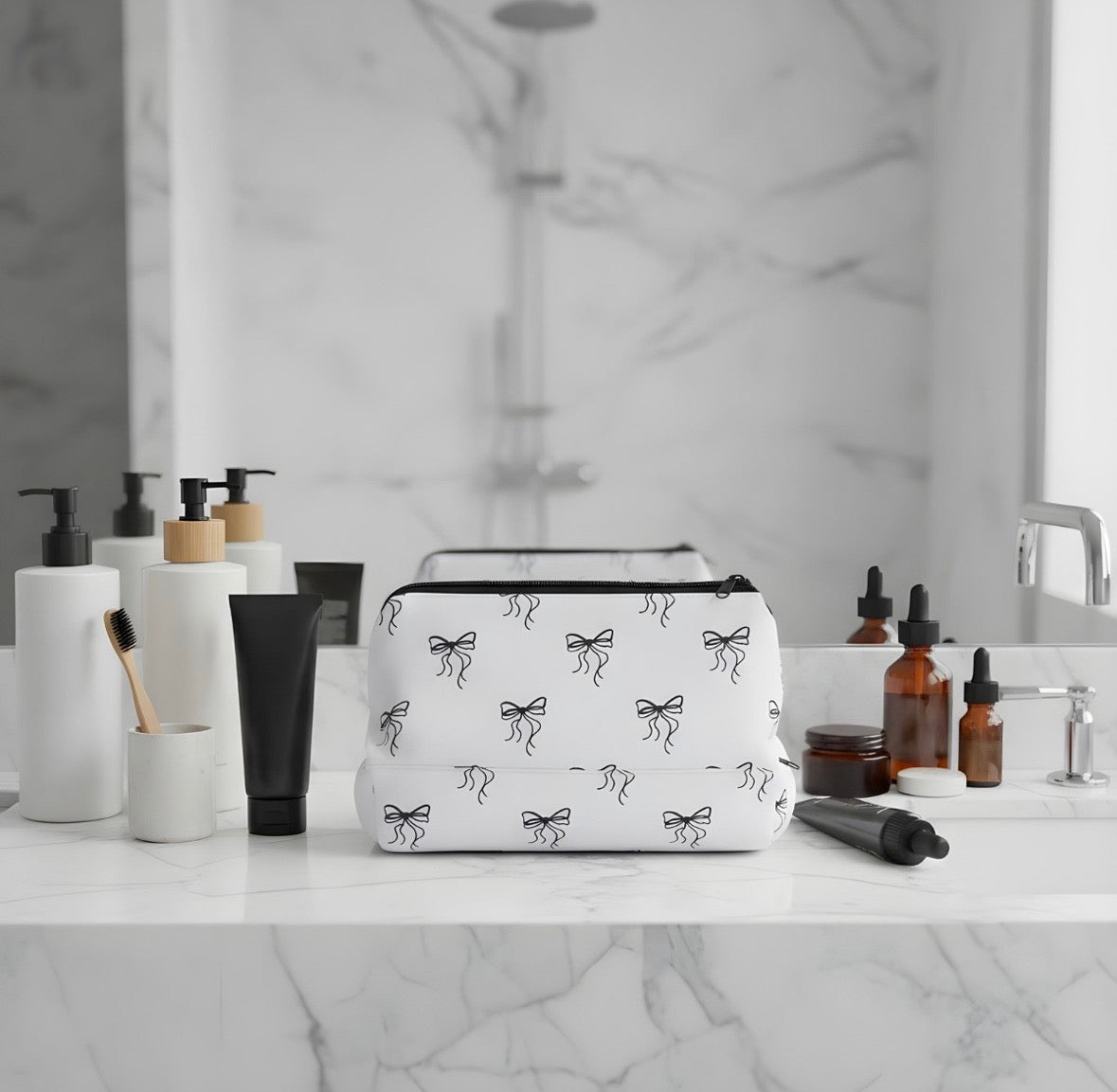 Bow makeup bag