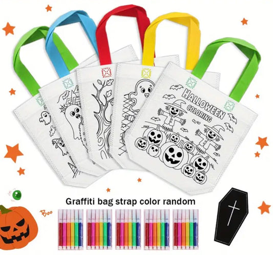 colour your own halloween bag