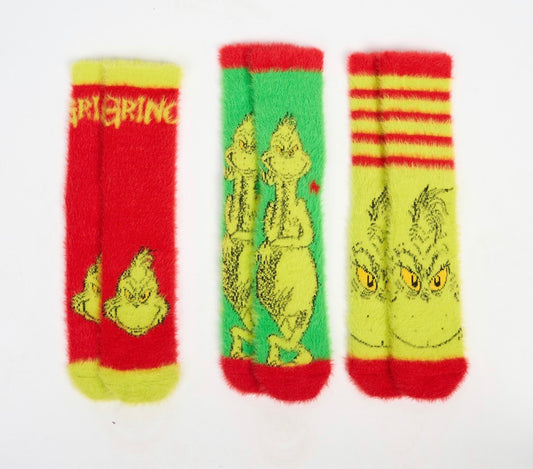 Grinch fluffy socks - 3 pack