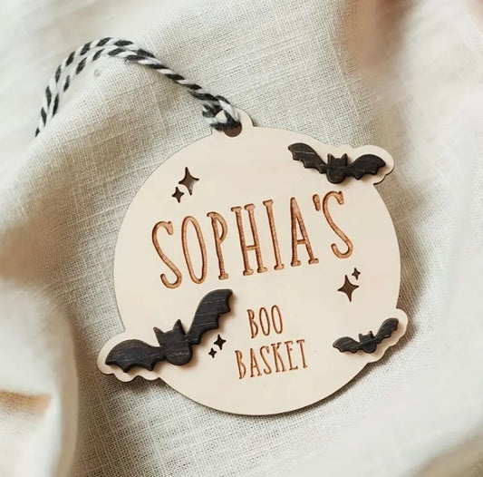Personalised Halloween basket tags