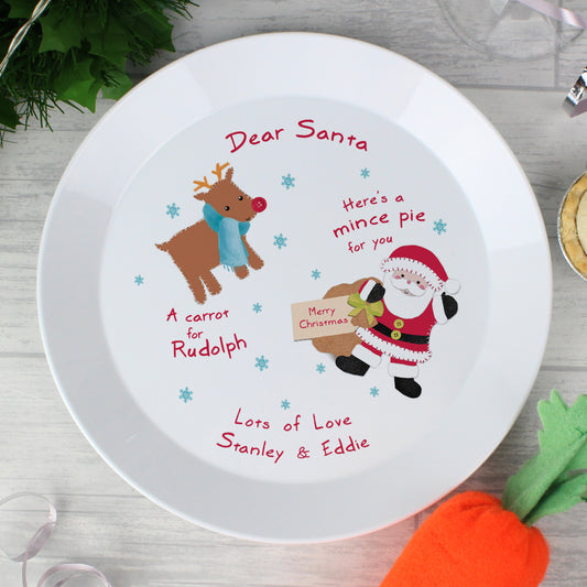 Personalised Dear santa christmas plate