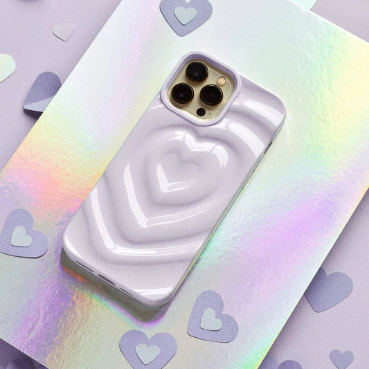 Lilac heart phone case