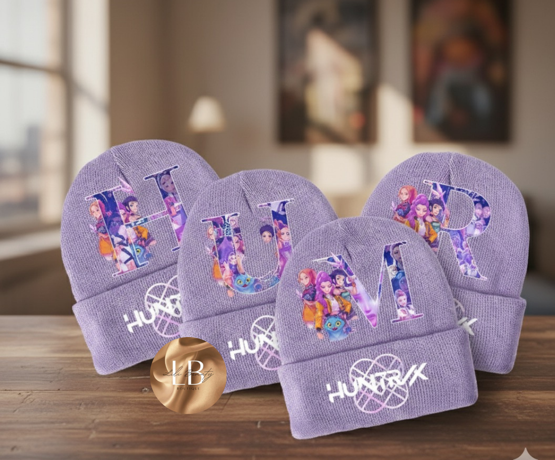 Initial Kpop demon hunters beanie
