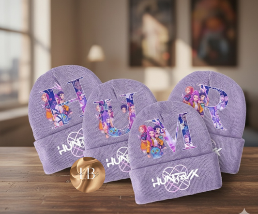 Initial Kpop demon hunters beanie