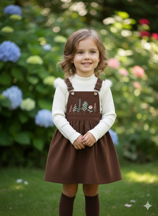 Kids 2 piece smock dress & shirt set