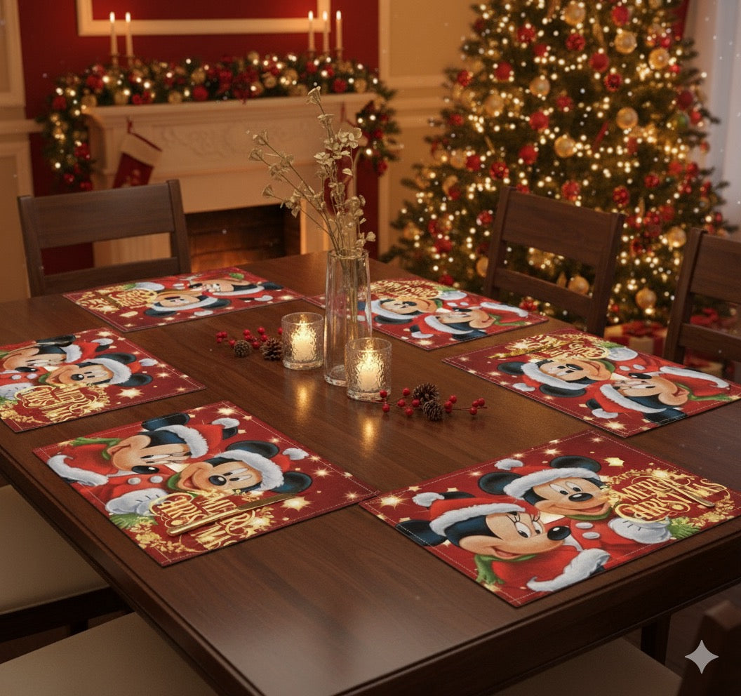 Mickey & Minnie christmas placemats x4