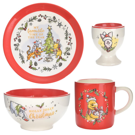 Winnie the pooh christmas dinnerware - 4 piece