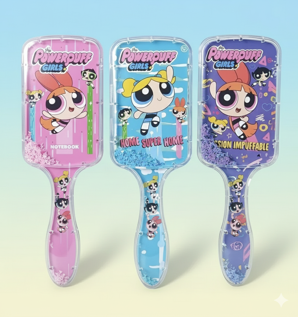 Powerpuff glitter hairbrush