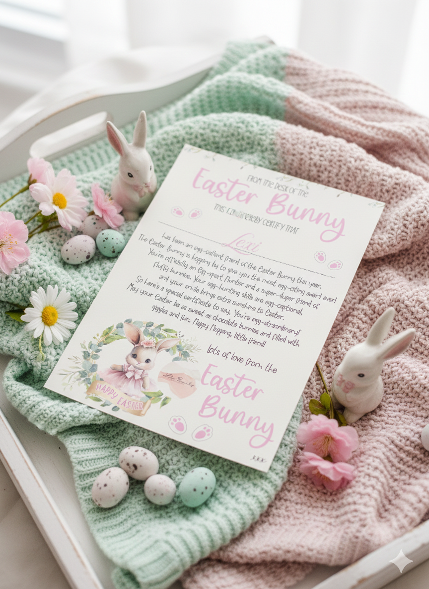 Personalised Easter Bunny Certificates - Pre-order