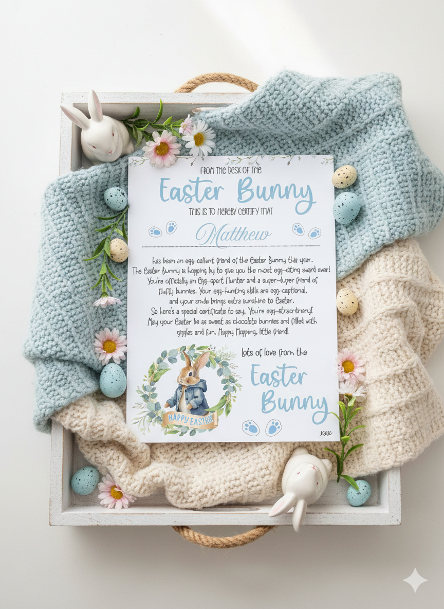 Personalised Easter Bunny Certificates - Pre-order