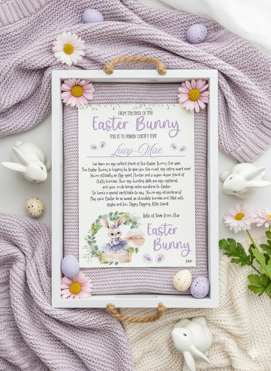 Personalised Easter Bunny Certificates - Pre-order