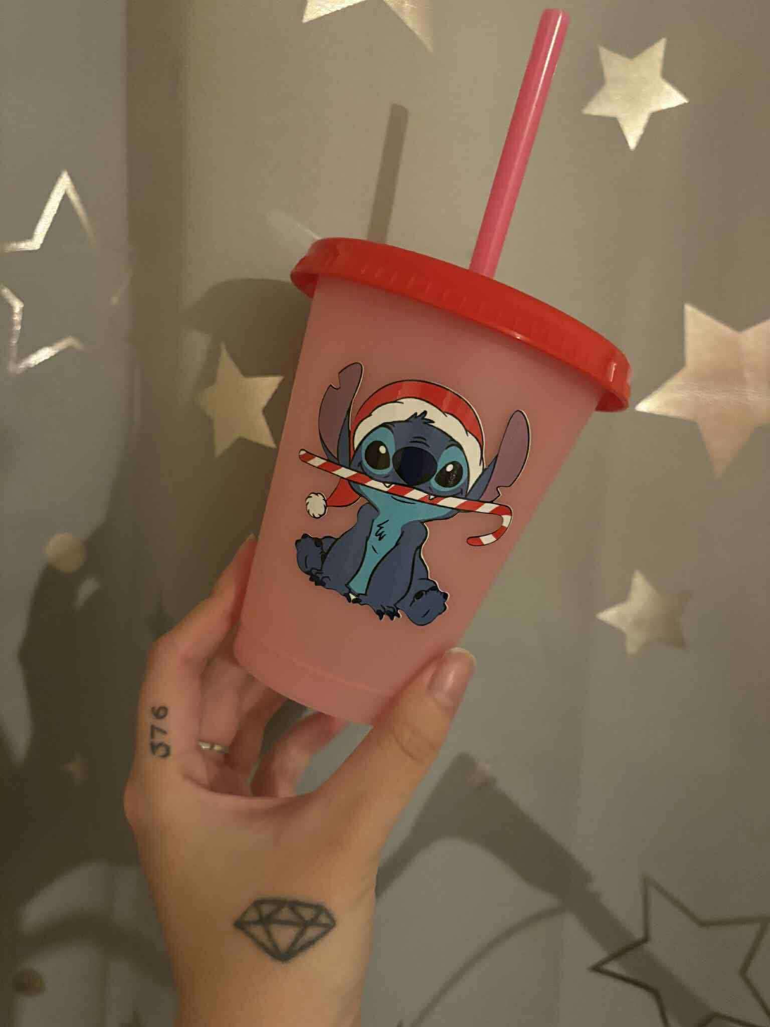 Stitch Christmas Large cold cups (not personalised)