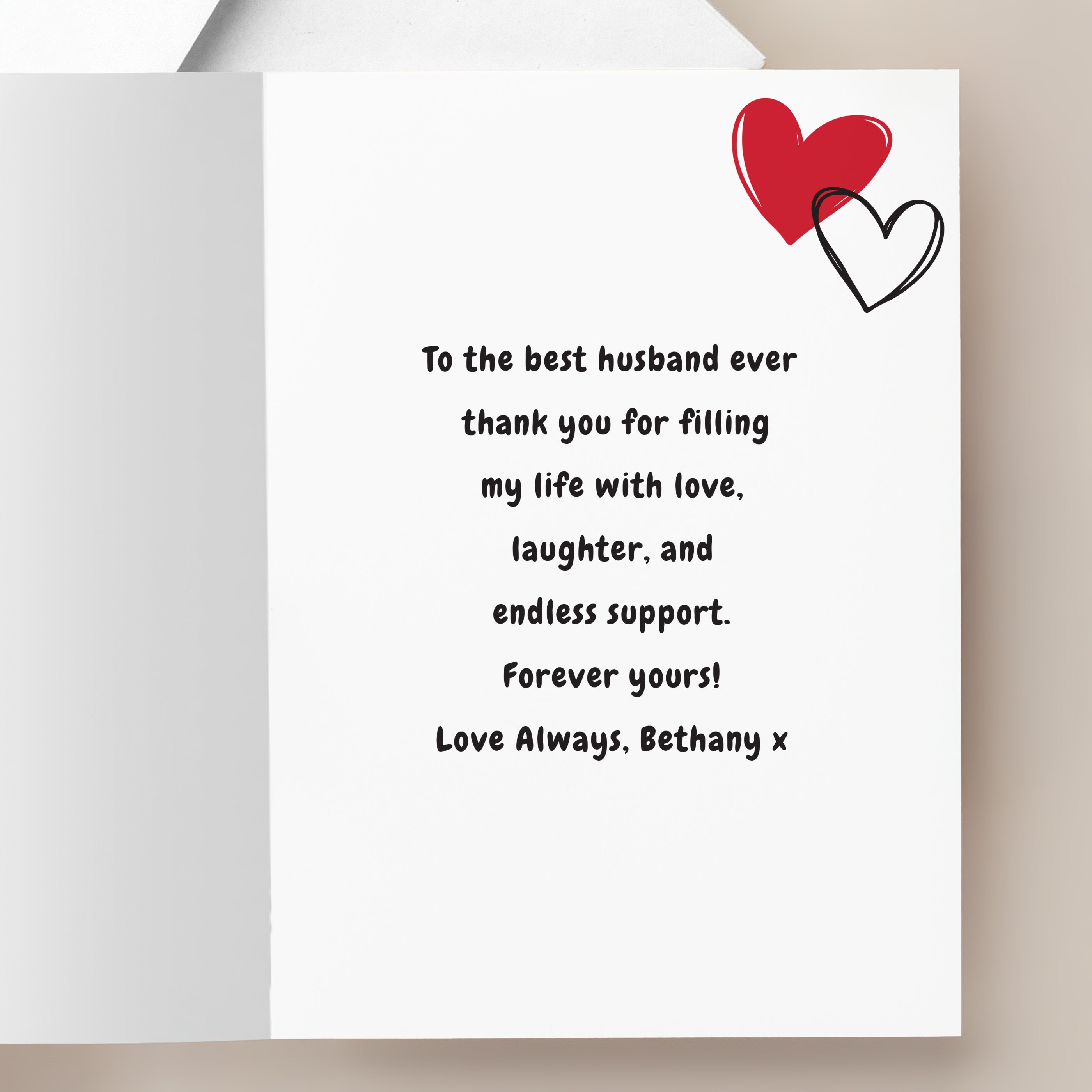 Personalised Black Valentines Card