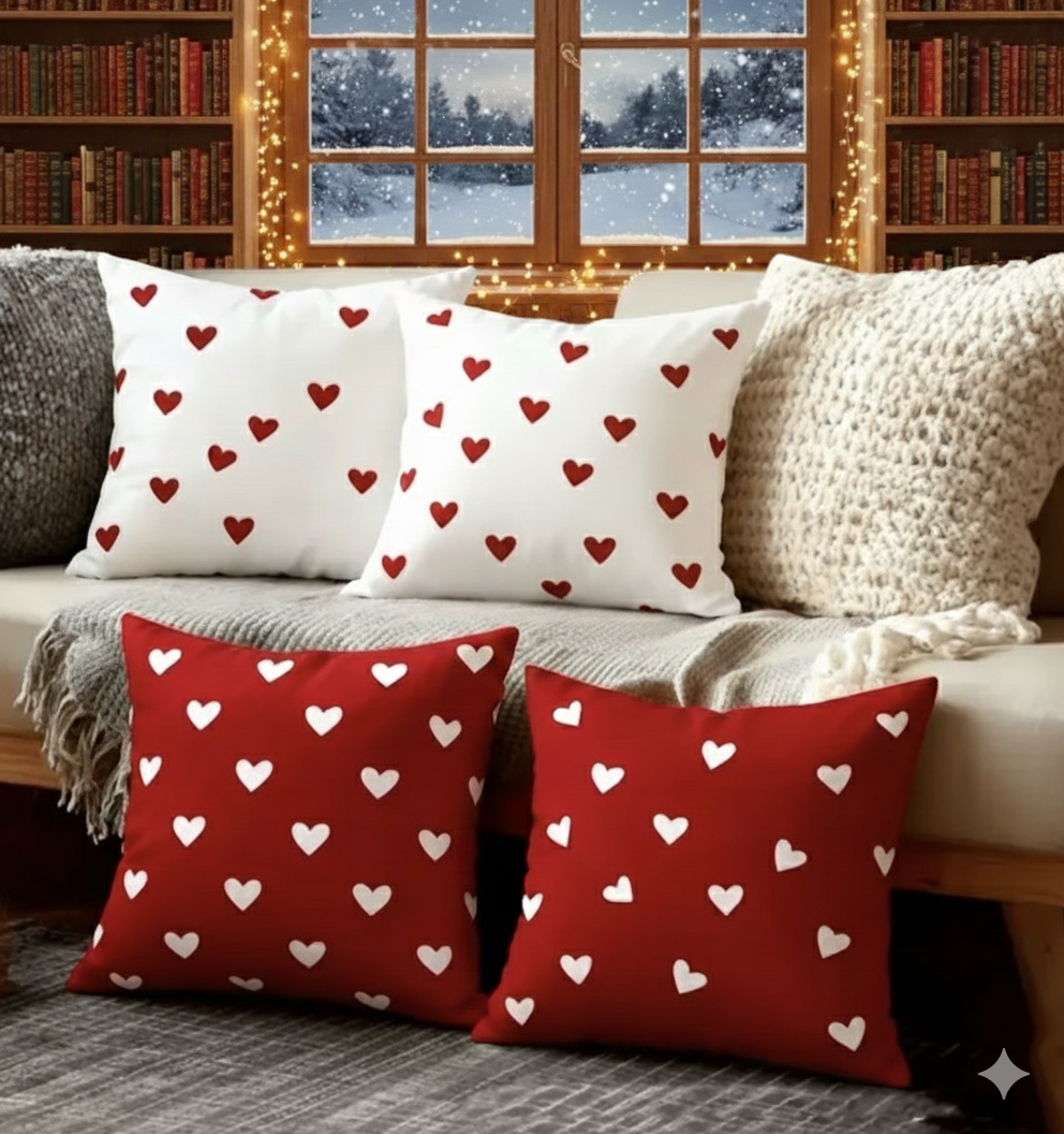 4 Pack Valentines Cushion covers