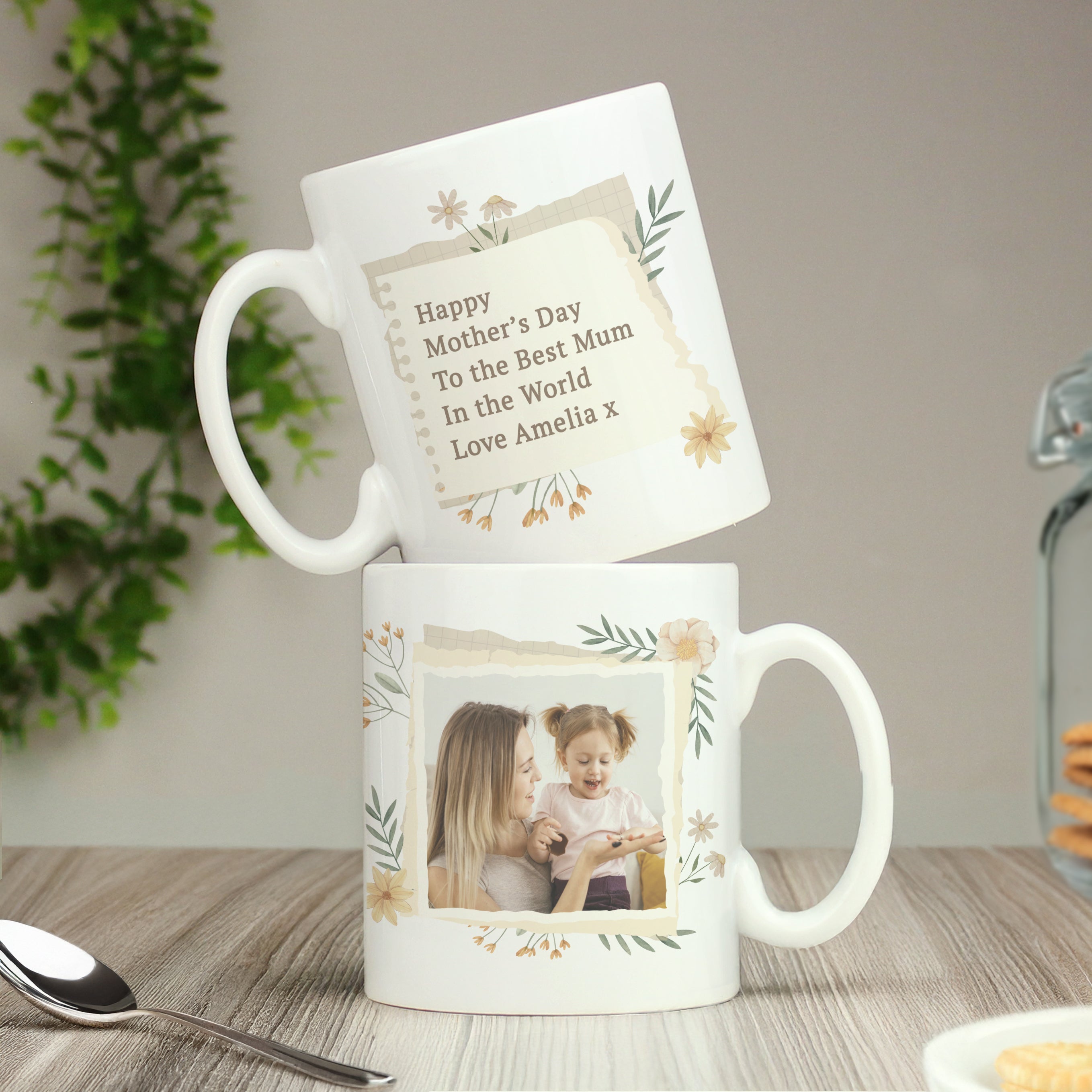 Personalised Mothers Day Flower mug